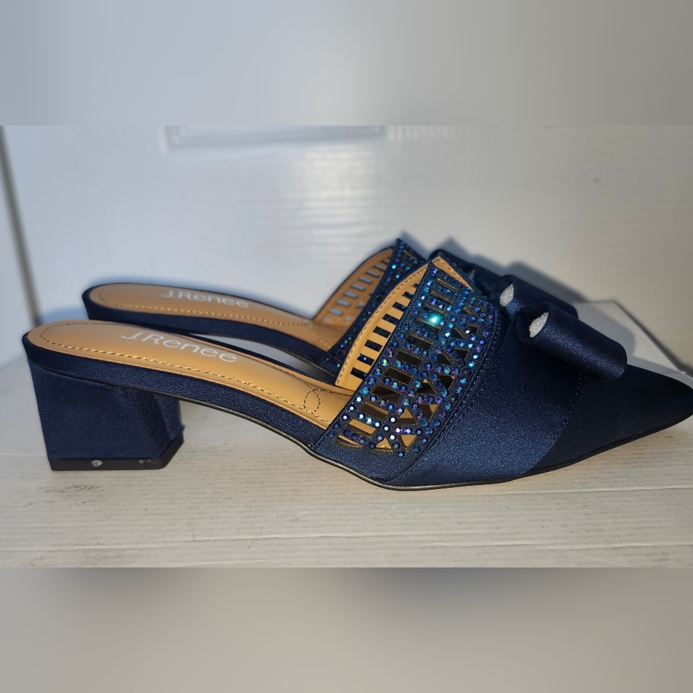 J.Renee Randa Mules Blue Size 7